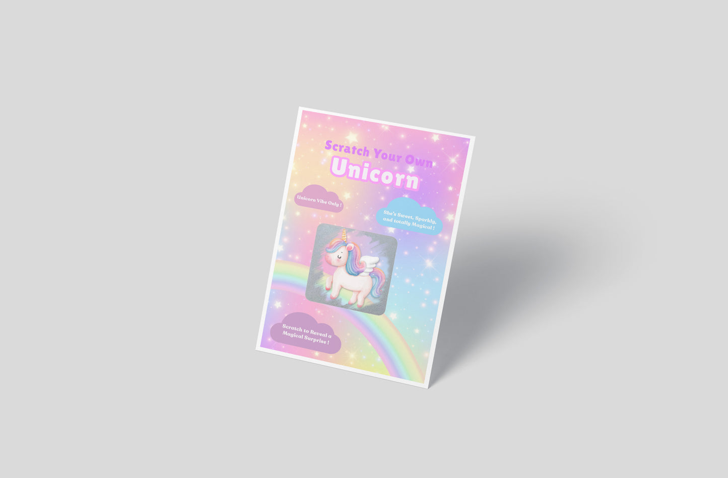 Scratch Your Own Unicorn – Magical Scratch-Off Card for Girls, Unicorn Lovers, Kids - Sparkly Gift for Birthdays, stocking fillers, Parties - Alternative to Grow Your Own Kits - Gift Envelope Included
