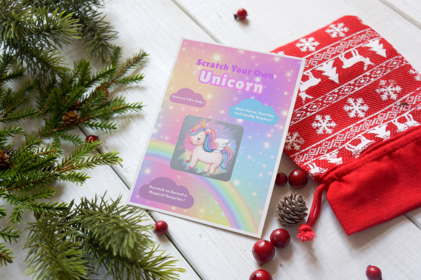 Scratch Your Own Unicorn – Magical Scratch-Off Card for Girls, Unicorn Lovers, Kids - Sparkly Gift for Birthdays, stocking fillers, Parties - Alternative to Grow Your Own Kits - Gift Envelope Included