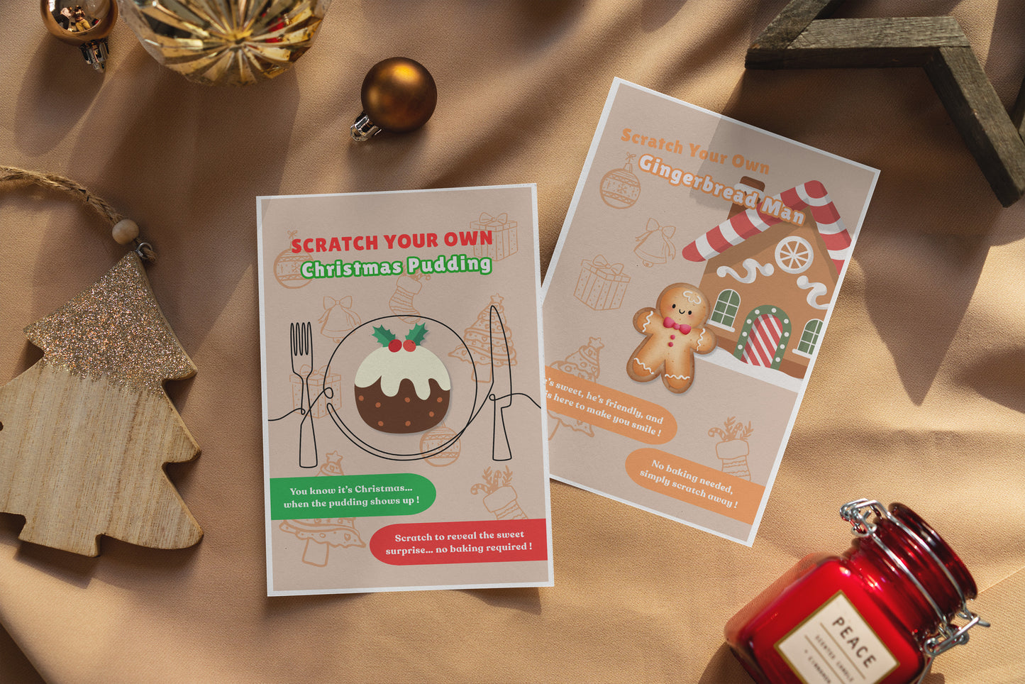 Scratch Your Own Christmas Pudding – Fun and Cute Holiday Novelty for Kids & Adults, Stocking fillers, Chritmas Parties, Xmas Gift - Alternative to Grow Your Own Kits - Gift Envelope Included