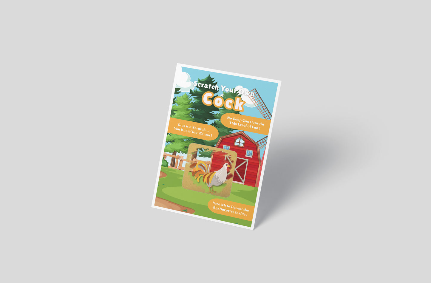 Scratch your own Cock - Novelty Rooster Scratch Card, Funny Gift for Women, Gay Men, Birthday, Secret Santa, Hen Night -Alternative to Grow Your Own Kits - Gift Envelope Included