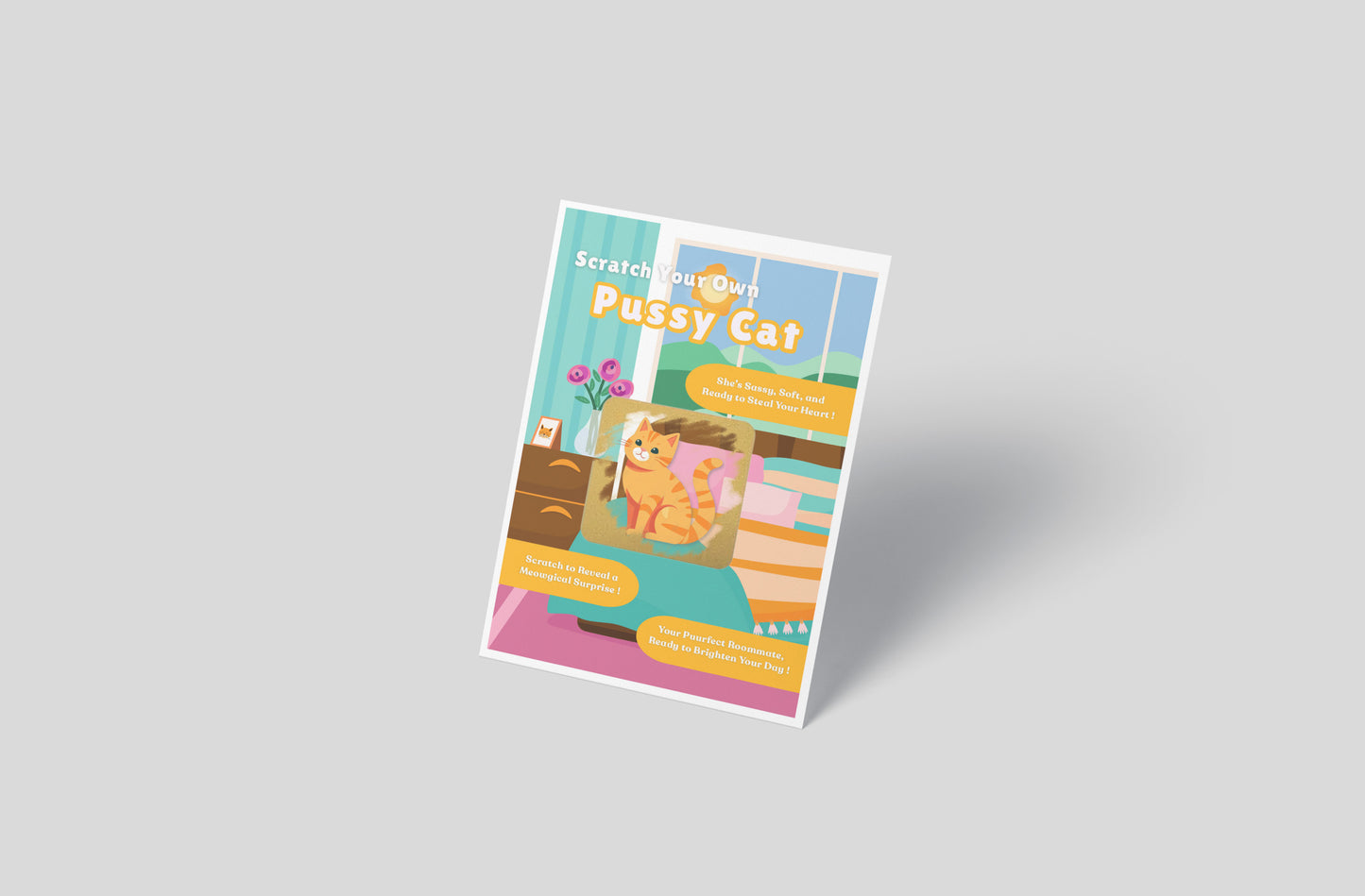 Scratch your own Pussy Cat - Novelty Cat Scratch Card, Funny Gift for Men, Cat Lovers, Birthday, Secret Santa, Stag Night -Alternative to Grow Your Own Kits - Gift Envelope Included