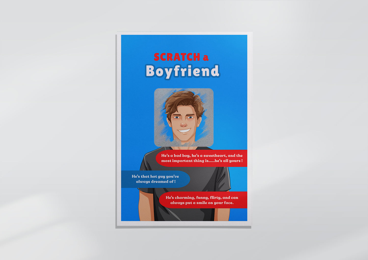 Scratch a Boyfriend - Novelty Scratch Card, Funny Gift for Women, Birthday, Secret Santa, Valentine - 2 Boyfriend Variations - Alternative to Grow Your Own Kits - Gift Envelope Included
