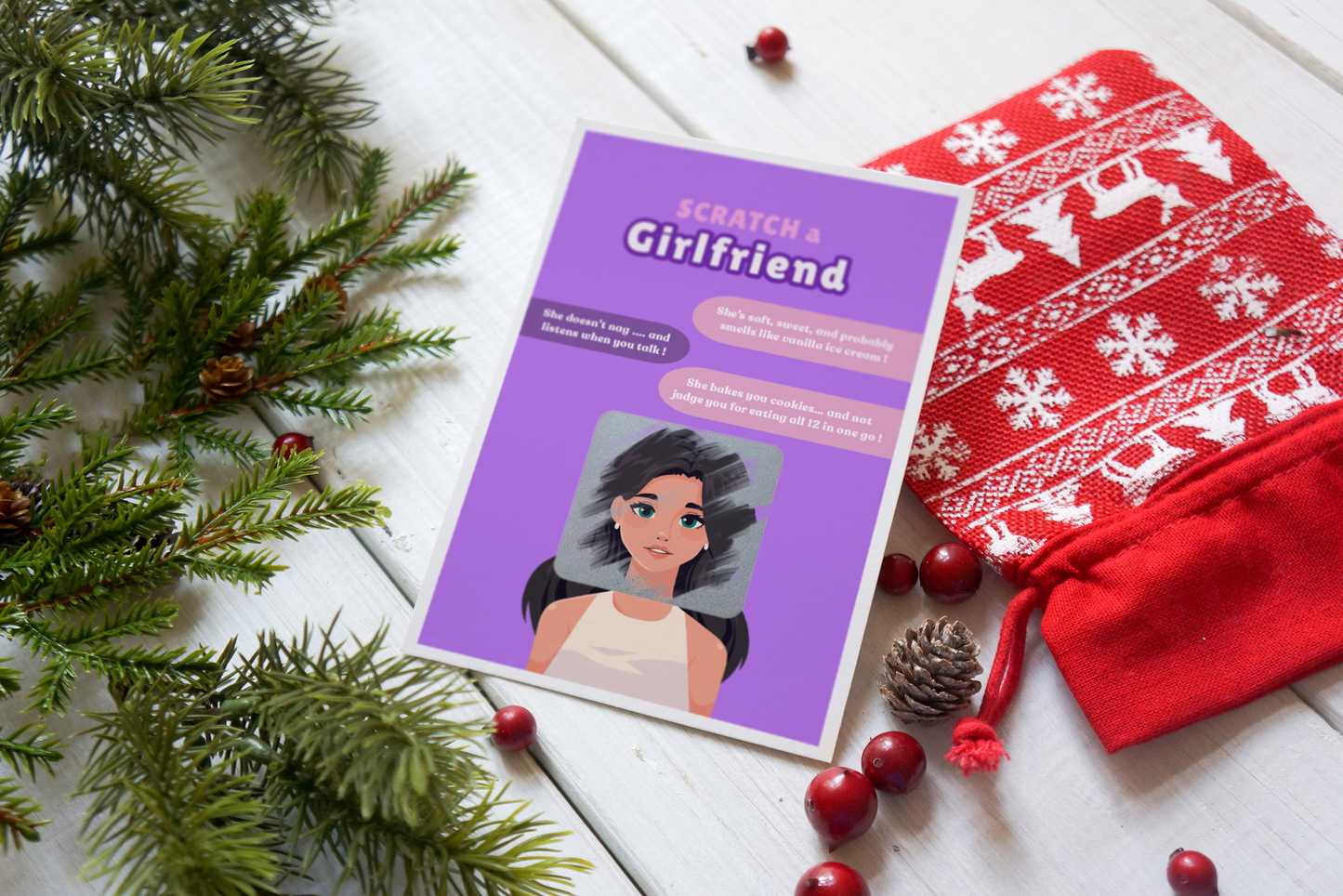 Scratch a Girlfriend - Novelty Scratch Card, Funny Gift for Men, Birthday, Secret Santa, Valentine - 3 Girlfriend Variations - Alternative to Grow Your Own Kits - Gift Envelope Included