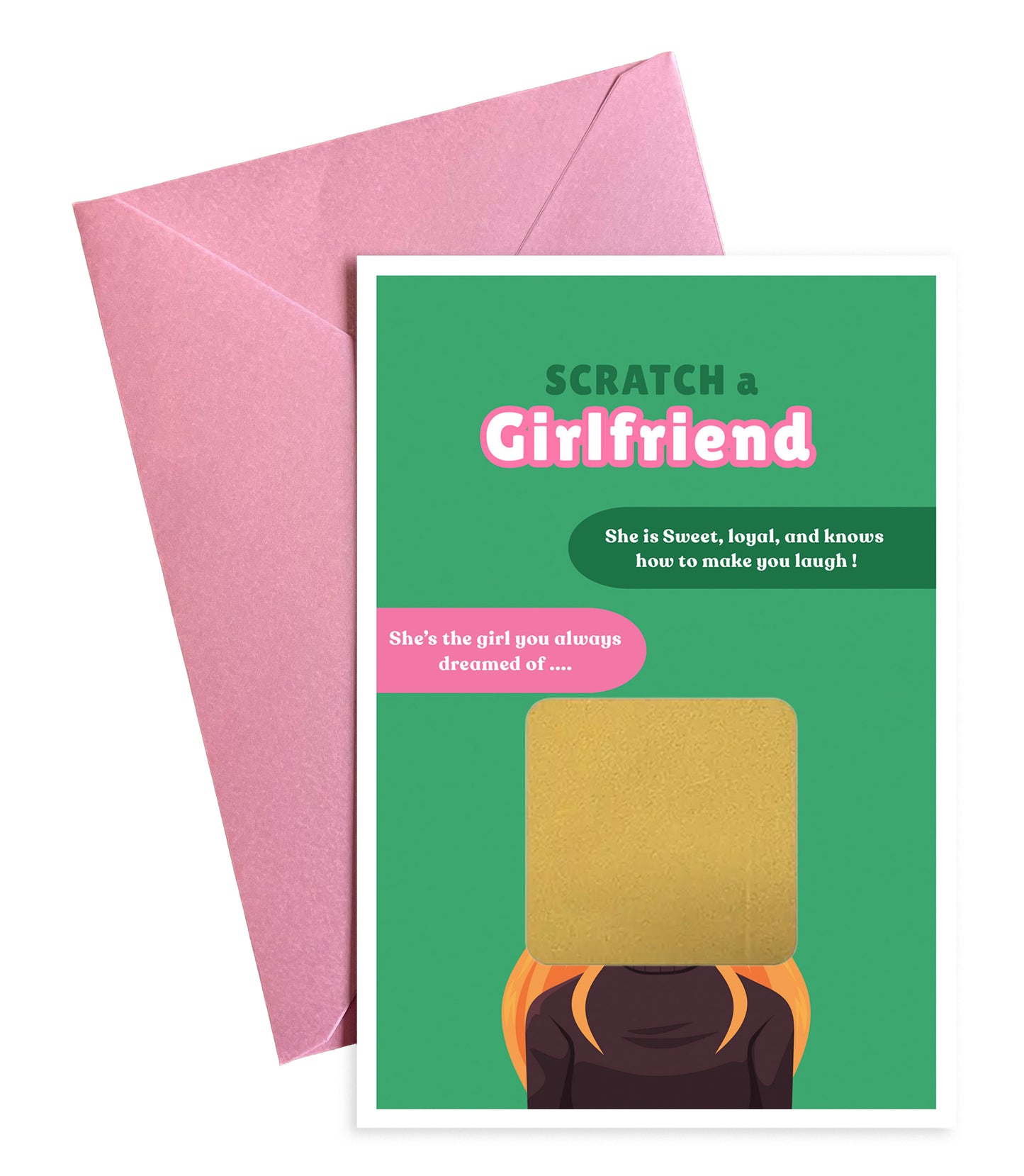 Scratch a Girlfriend - Novelty Scratch Card, Funny Gift for Men, Birthday, Secret Santa, Valentine - 3 Girlfriend Variations - Alternative to Grow Your Own Kits - Gift Envelope Included