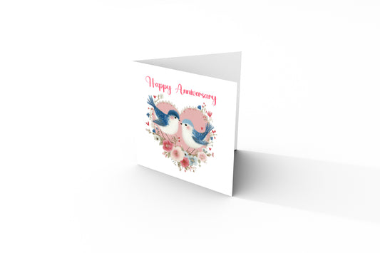 Romantic Love Birds Anniversary Card for Wedding, Dating, Relationship Milestones 1st, 2nd, 3rd, 5th, 10th, 20th 30th - For Him, Her, Wife, Husband, Couples