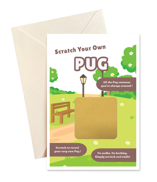 Scratch Your Own Pug - Novelty Dog Scratch Card, Funny Gift for Men, Women, Kids, Pug Lover, Dog Lovers, Birthday, Secret Santa, Parties- Alternative to Grow Your Own Kits - Gift Envelope Included