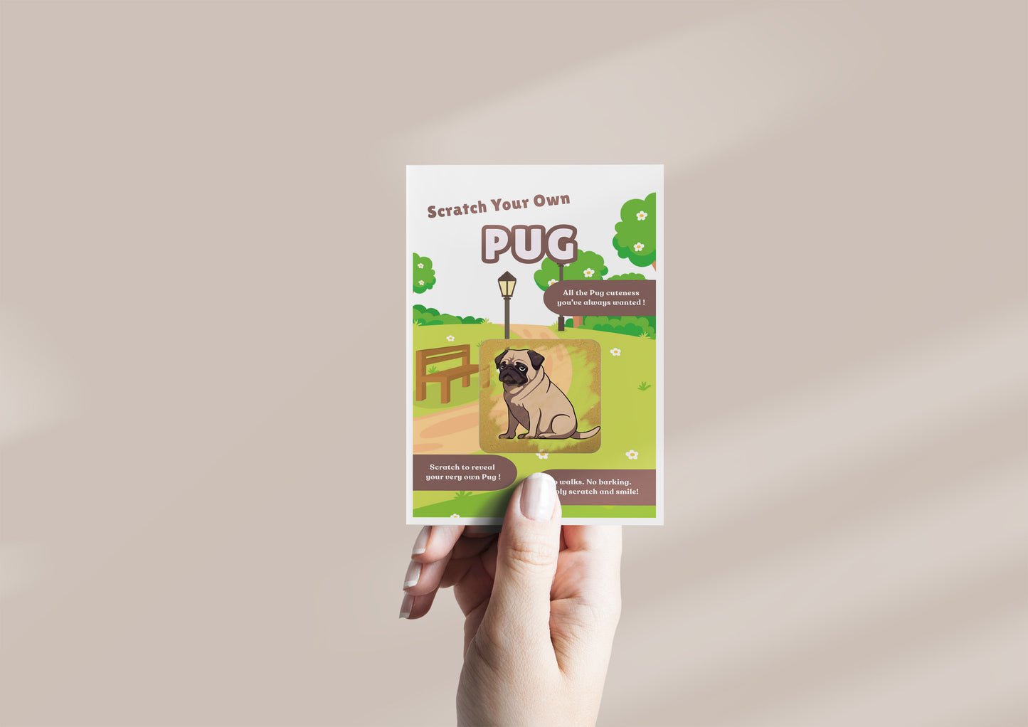 Scratch Your Own Pug - Novelty Dog Scratch Card, Funny Gift for Men, Women, Kids, Pug Lover, Dog Lovers, Birthday, Secret Santa, Parties- Alternative to Grow Your Own Kits - Gift Envelope Included