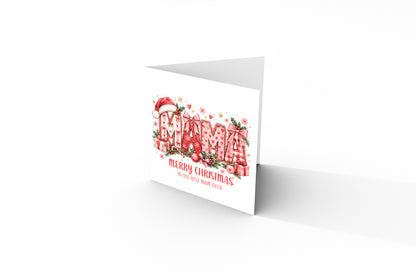 Pink Merry Christmas Card to the Best Mum Ever