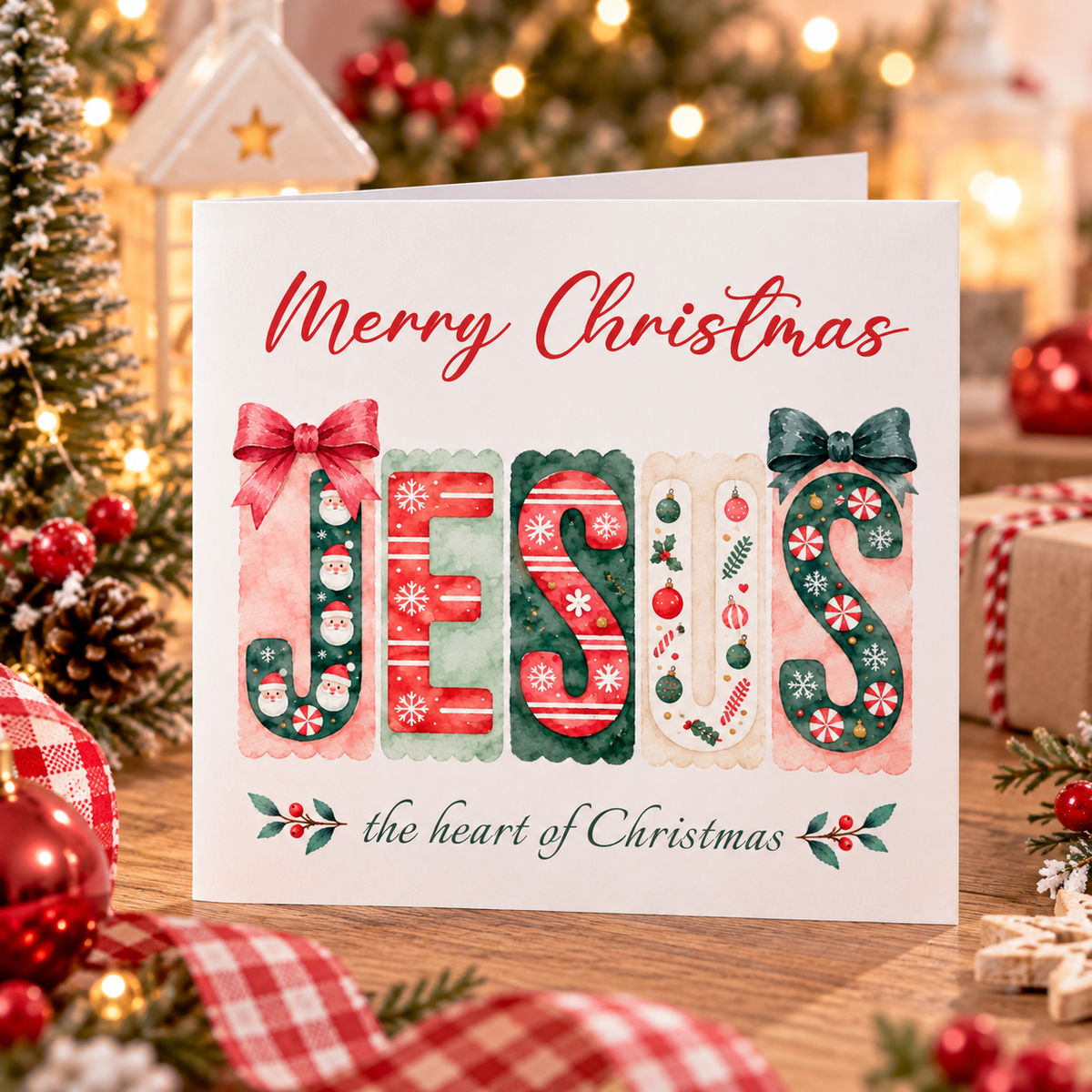 Jesus, the Heart of Christmas Card – Christian Christmas Greeting