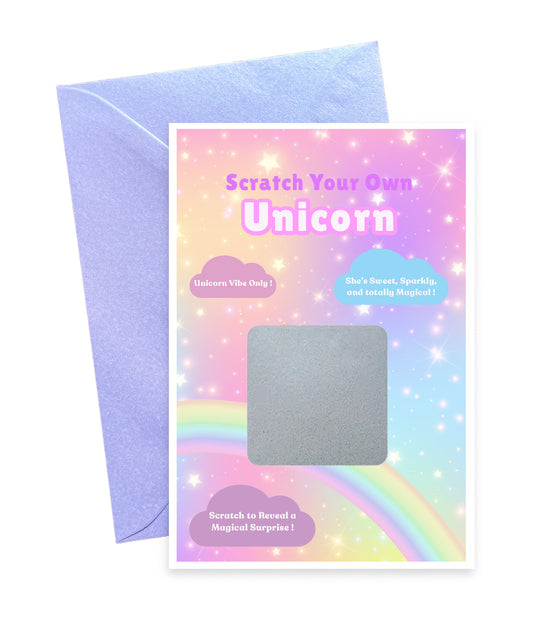 Scratch Your Own Unicorn – Magical Scratch-Off Card for Girls, Unicorn Lovers, Kids - Sparkly Gift for Birthdays, stocking fillers, Parties - Alternative to Grow Your Own Kits - Gift Envelope Included