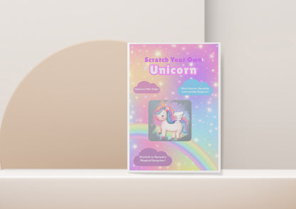 Scratch Your Own Unicorn – Magical Scratch-Off Card for Girls, Unicorn Lovers, Kids - Sparkly Gift for Birthdays, stocking fillers, Parties - Alternative to Grow Your Own Kits - Gift Envelope Included