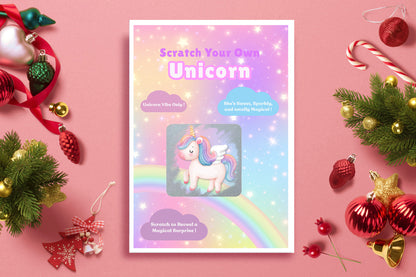 Scratch Your Own Unicorn – Magical Scratch-Off Card for Girls, Unicorn Lovers, Kids - Sparkly Gift for Birthdays, stocking fillers, Parties - Alternative to Grow Your Own Kits - Gift Envelope Included