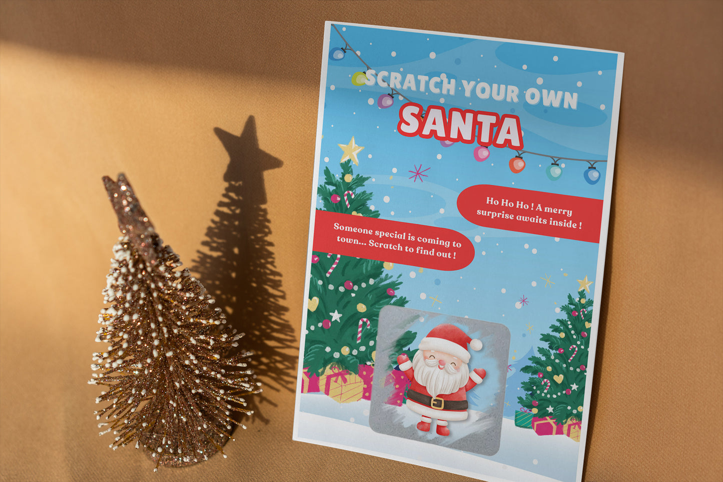 Scratch Your Own Santa – Fun Scratch-Off Card, Holiday Novelty for Kids & Adults, Stocking fillers, Secret Santa, Chritmas Parties - Alternative to Grow Your Own Kits - Gift Envelope Included
