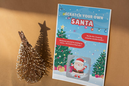 Scratch Your Own Santa – Fun Scratch-Off Card, Holiday Novelty for Kids & Adults, Stocking fillers, Secret Santa, Chritmas Parties - Alternative to Grow Your Own Kits - Gift Envelope Included