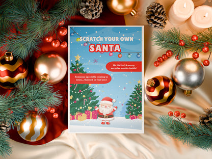 Scratch Your Own Santa – Fun Scratch-Off Card, Holiday Novelty for Kids & Adults, Stocking fillers, Secret Santa, Chritmas Parties - Alternative to Grow Your Own Kits - Gift Envelope Included