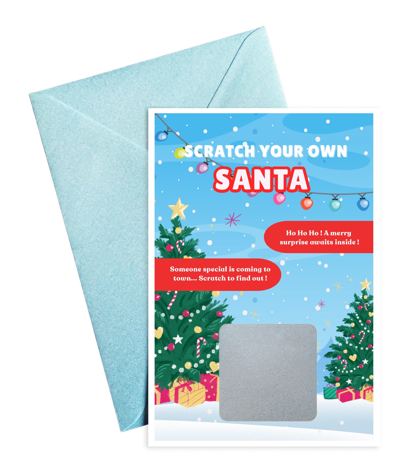 Scratch Your Own Santa – Fun Scratch-Off Card, Holiday Novelty for Kids & Adults, Stocking fillers, Secret Santa, Chritmas Parties - Alternative to Grow Your Own Kits - Gift Envelope Included
