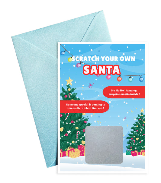 Scratch Your Own Santa – Fun Scratch-Off Card, Holiday Novelty for Kids & Adults, Stocking fillers, Secret Santa, Chritmas Parties - Alternative to Grow Your Own Kits - Gift Envelope Included