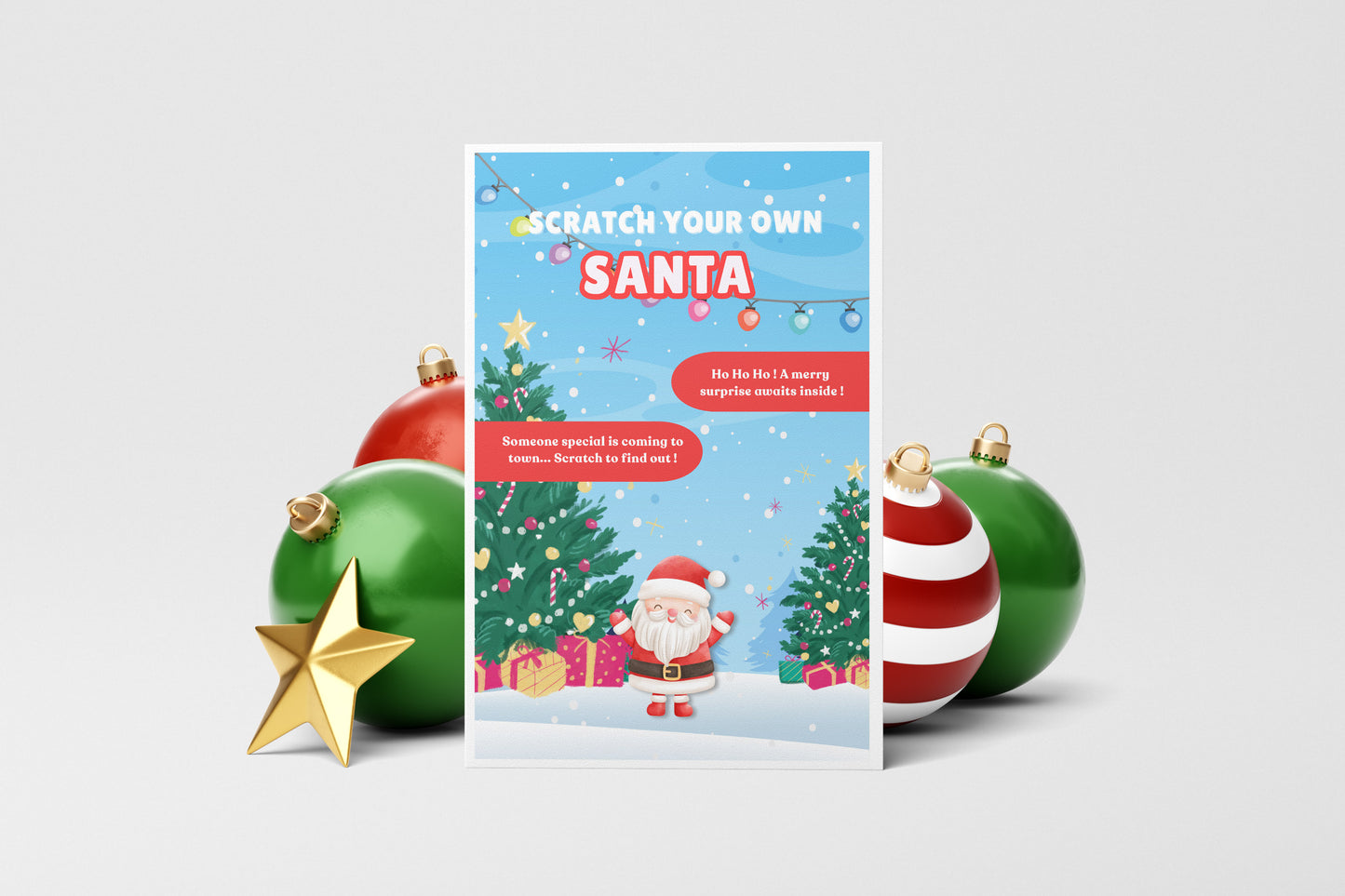 Scratch Your Own Santa – Fun Scratch-Off Card, Holiday Novelty for Kids & Adults, Stocking fillers, Secret Santa, Chritmas Parties - Alternative to Grow Your Own Kits - Gift Envelope Included