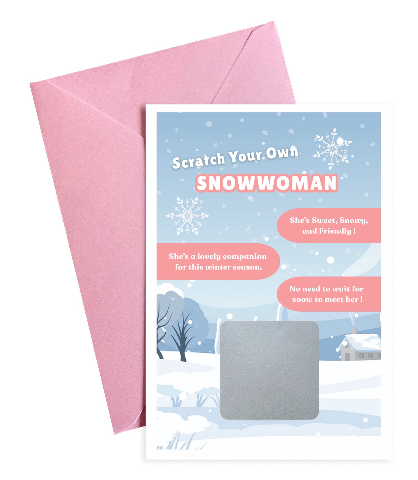Scratch Your Snowman or Snowwoman – Fun Scratch-Off Greeting Card Holiday Novelty for Kids, Stocking fillers,Secret Santa- Alternative to Grow Your Own Kits - Gift Envelope Included