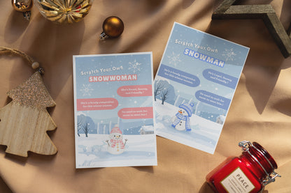 Scratch Your Snowman or Snowwoman – Fun Scratch-Off Greeting Card Holiday Novelty for Kids, Stocking fillers,Secret Santa- Alternative to Grow Your Own Kits - Gift Envelope Included