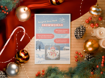 Scratch Your Snowman or Snowwoman – Fun Scratch-Off Greeting Card Holiday Novelty for Kids, Stocking fillers,Secret Santa- Alternative to Grow Your Own Kits - Gift Envelope Included