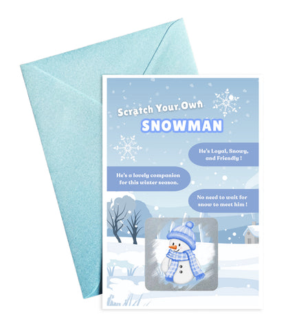 Scratch Your Snowman or Snowwoman – Fun Scratch-Off Greeting Card Holiday Novelty for Kids, Stocking fillers,Secret Santa- Alternative to Grow Your Own Kits - Gift Envelope Included
