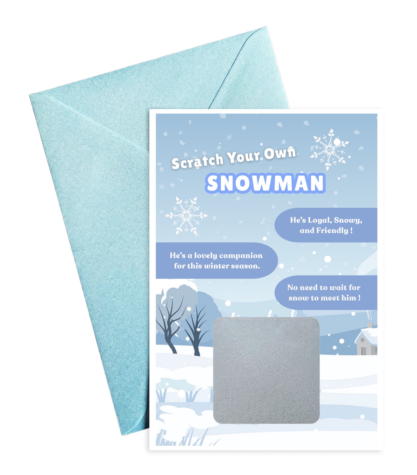 Scratch Your Snowman or Snowwoman – Fun Scratch-Off Greeting Card Holiday Novelty for Kids, Stocking fillers,Secret Santa- Alternative to Grow Your Own Kits - Gift Envelope Included