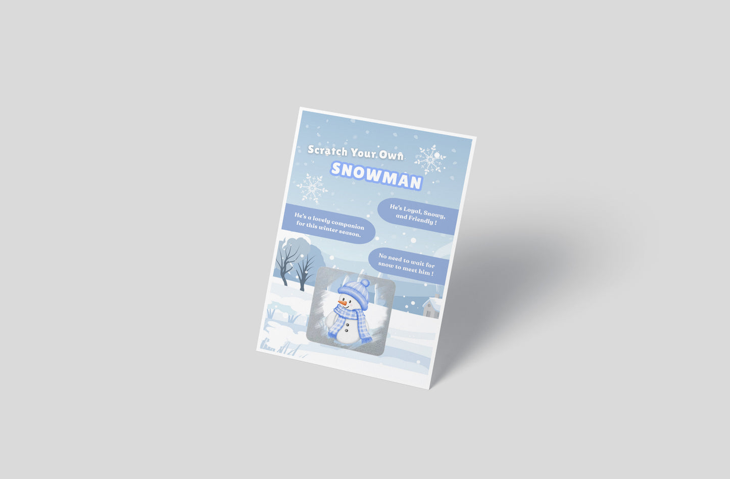 Scratch Your Snowman or Snowwoman – Fun Scratch-Off Greeting Card Holiday Novelty for Kids, Stocking fillers,Secret Santa- Alternative to Grow Your Own Kits - Gift Envelope Included
