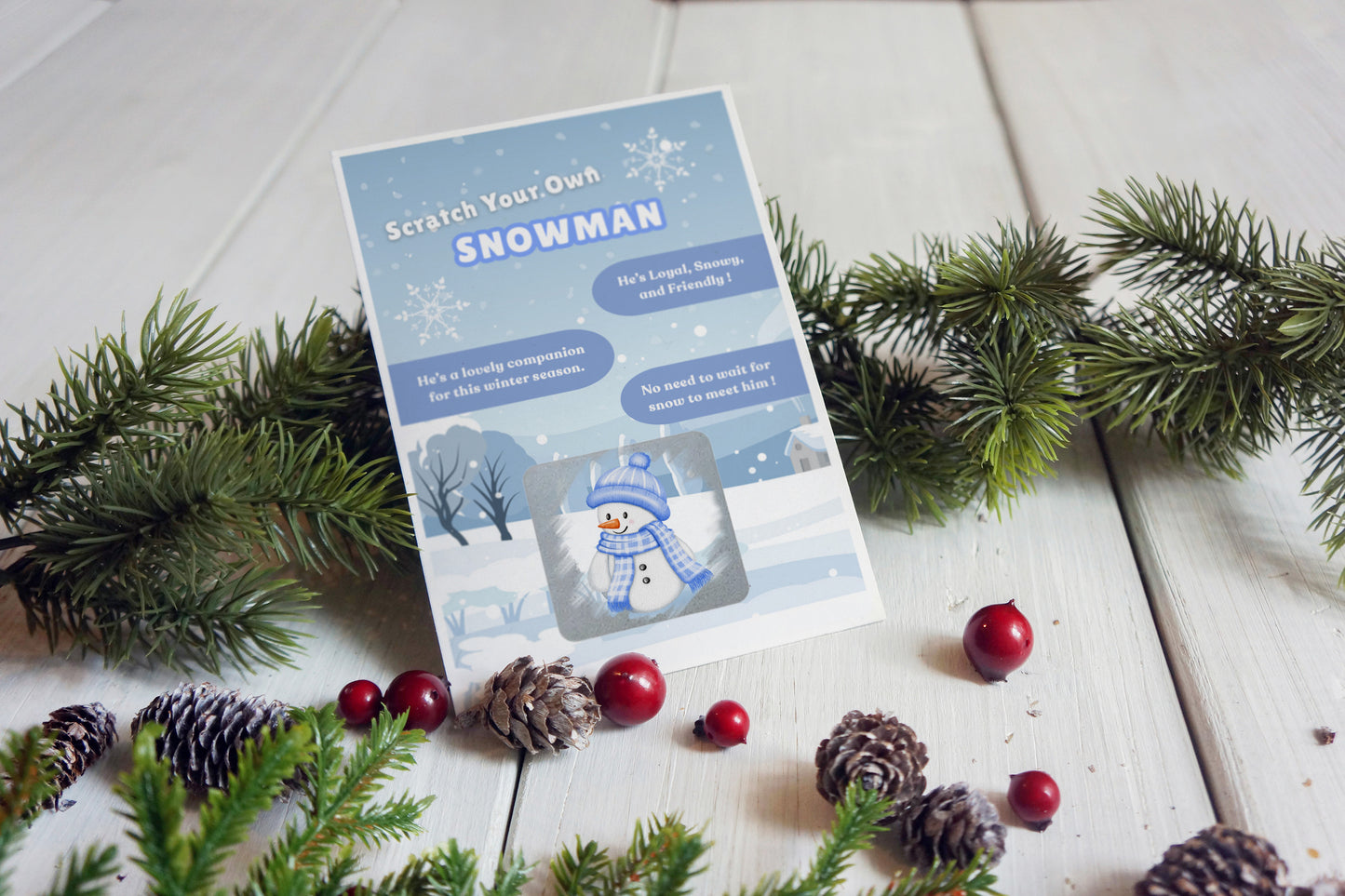 Scratch Your Snowman or Snowwoman – Fun Scratch-Off Greeting Card Holiday Novelty for Kids, Stocking fillers,Secret Santa- Alternative to Grow Your Own Kits - Gift Envelope Included