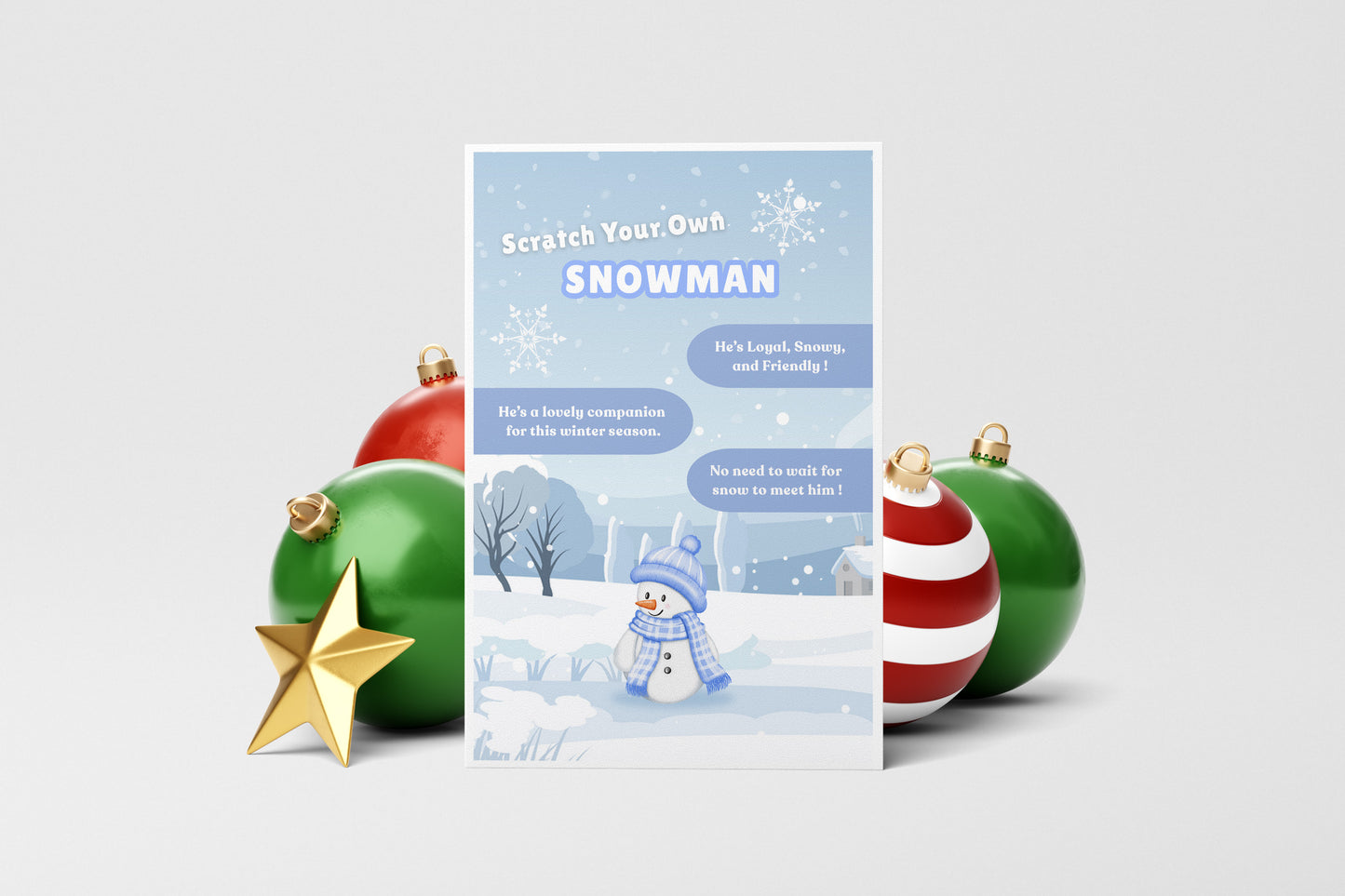 Scratch Your Snowman or Snowwoman – Fun Scratch-Off Greeting Card Holiday Novelty for Kids, Stocking fillers,Secret Santa- Alternative to Grow Your Own Kits - Gift Envelope Included