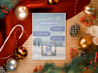 Scratch Your Snowman or Snowwoman – Fun Scratch-Off Greeting Card Holiday Novelty for Kids, Stocking fillers,Secret Santa- Alternative to Grow Your Own Kits - Gift Envelope Included