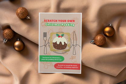 Scratch Your Own Christmas Pudding – Fun and Cute Holiday Novelty for Kids & Adults, Stocking fillers, Chritmas Parties, Xmas Gift - Alternative to Grow Your Own Kits - Gift Envelope Included