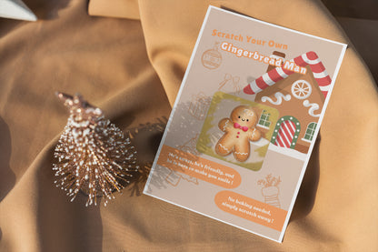 Scratch Your Own Gingerbread Man – Fun and Cute Holiday Novelty for Kids & Adults, Stocking fillers, Chritmas Parties, Xmas Gift - Alternative to Grow Your Own Kits - Gift Envelope Included