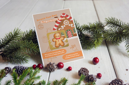 Scratch Your Own Gingerbread Man – Fun and Cute Holiday Novelty for Kids & Adults, Stocking fillers, Chritmas Parties, Xmas Gift - Alternative to Grow Your Own Kits - Gift Envelope Included