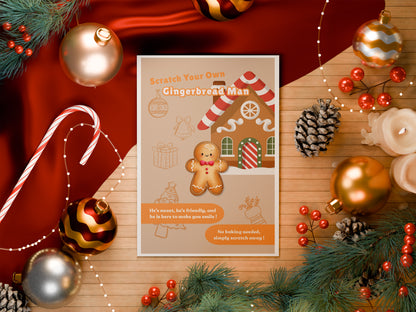 Scratch Your Own Gingerbread Man – Fun and Cute Holiday Novelty for Kids & Adults, Stocking fillers, Chritmas Parties, Xmas Gift - Alternative to Grow Your Own Kits - Gift Envelope Included