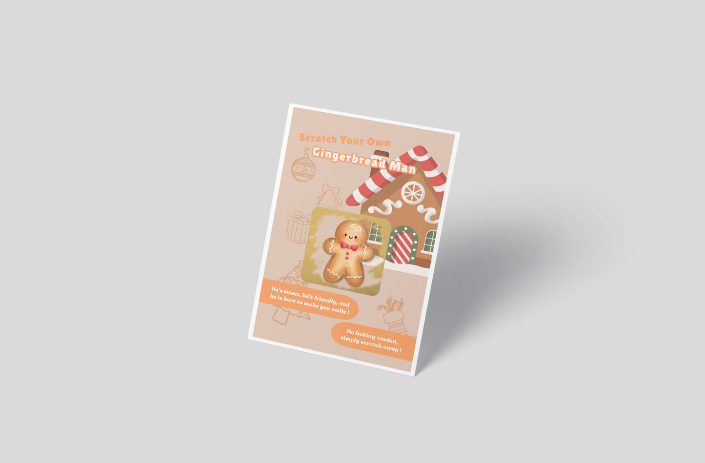 Scratch Your Own Gingerbread Man – Fun and Cute Holiday Novelty for Kids & Adults, Stocking fillers, Chritmas Parties, Xmas Gift - Alternative to Grow Your Own Kits - Gift Envelope Included
