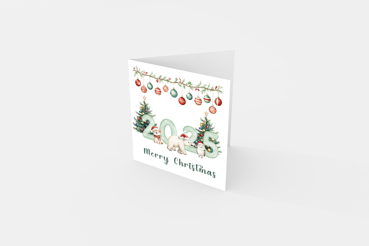 2025 Christmas Card for Kids - Cute Animals Design – 2025 Xmas Card for Son, Daughter, Niece, Nephew, 2nd, 3rd,1st Xmas Card for Baby Boy, Baby Girl, Grandkids, Friend- Red Envelope Included