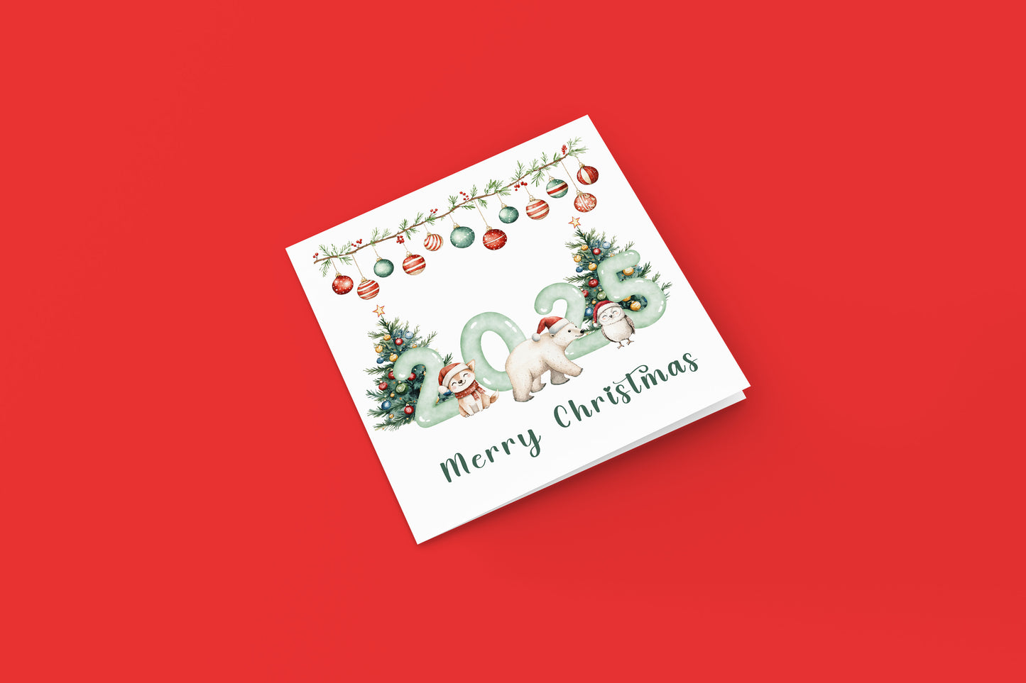 2025 Christmas Card for Kids - Cute Animals Design – 2025 Xmas Card for Son, Daughter, Niece, Nephew, 2nd, 3rd,1st Xmas Card for Baby Boy, Baby Girl, Grandkids, Friend- Red Envelope Included