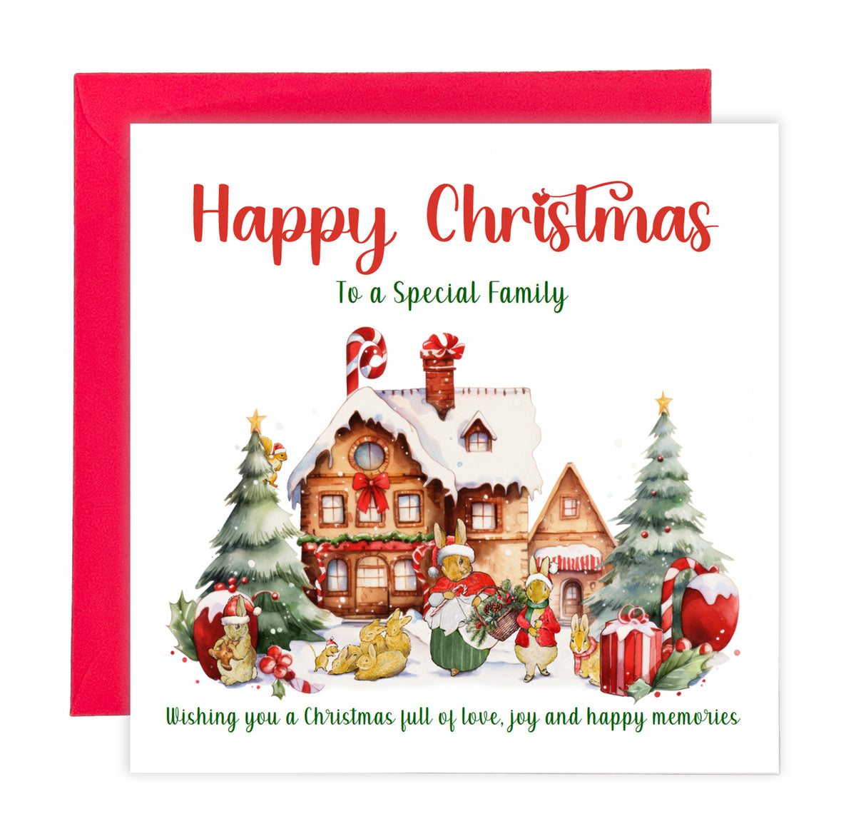 Christmas Card for a Special Family – Traditional Festive Christmas Card