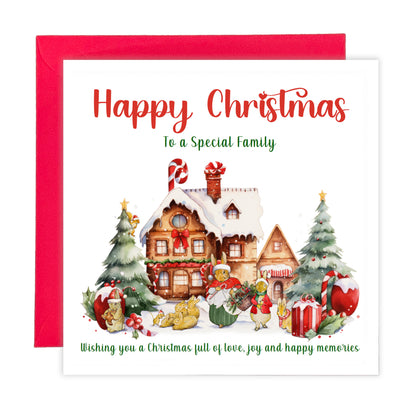 Christmas Card for a Special Family – Traditional Festive Christmas Card