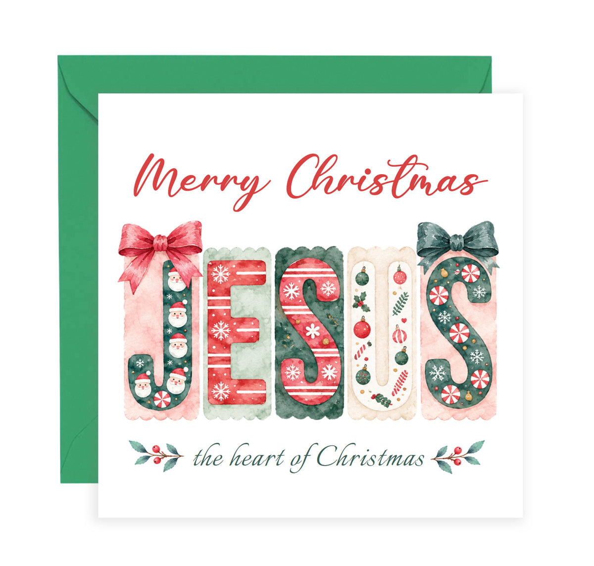 Jesus, the Heart of Christmas Card – Christian Christmas Greeting