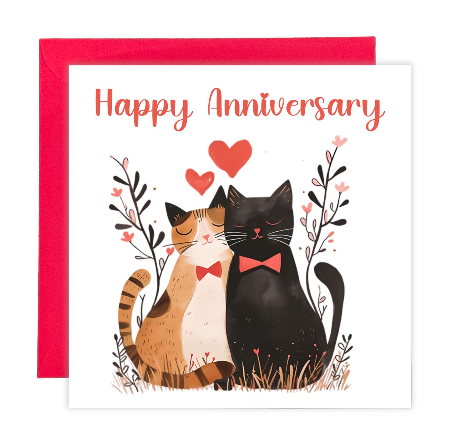 Cute Cats Anniversary Card for Wedding, Dating, Relationship Milestones –1st, 2nd, 3rd, 5th, 10th, 20th - For Cat Lovers, Him, Her, Wife, Husband, Couples