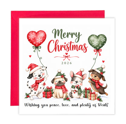 2026 Christmas Card – Cute Christmas Puppy Dogs