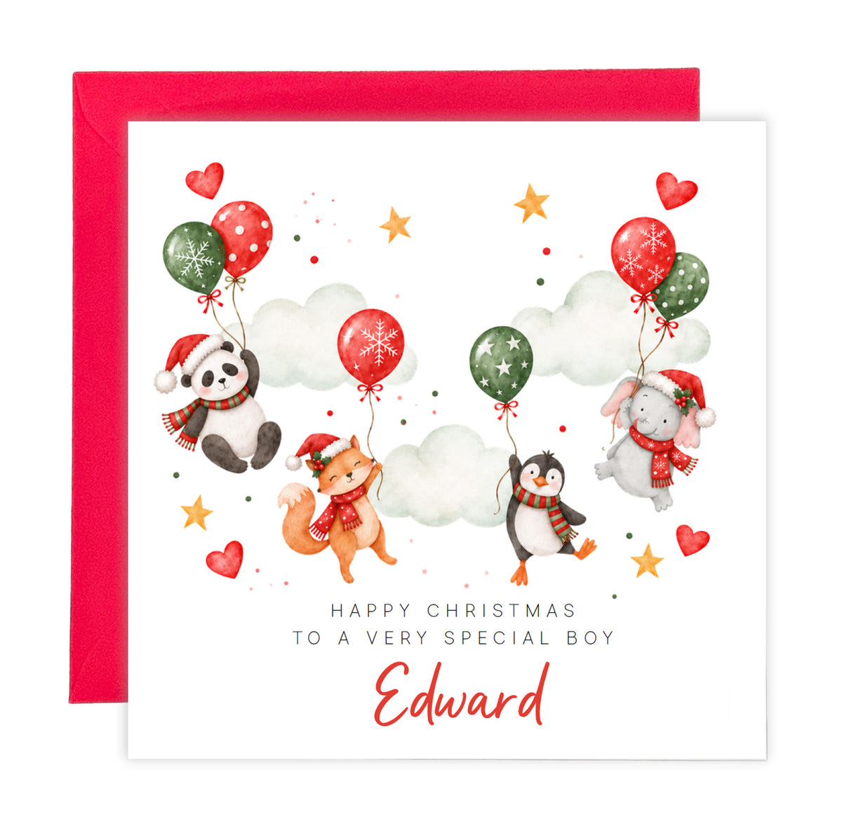Personalised Christmas Card for Kids – Cute Animal Christmas Card