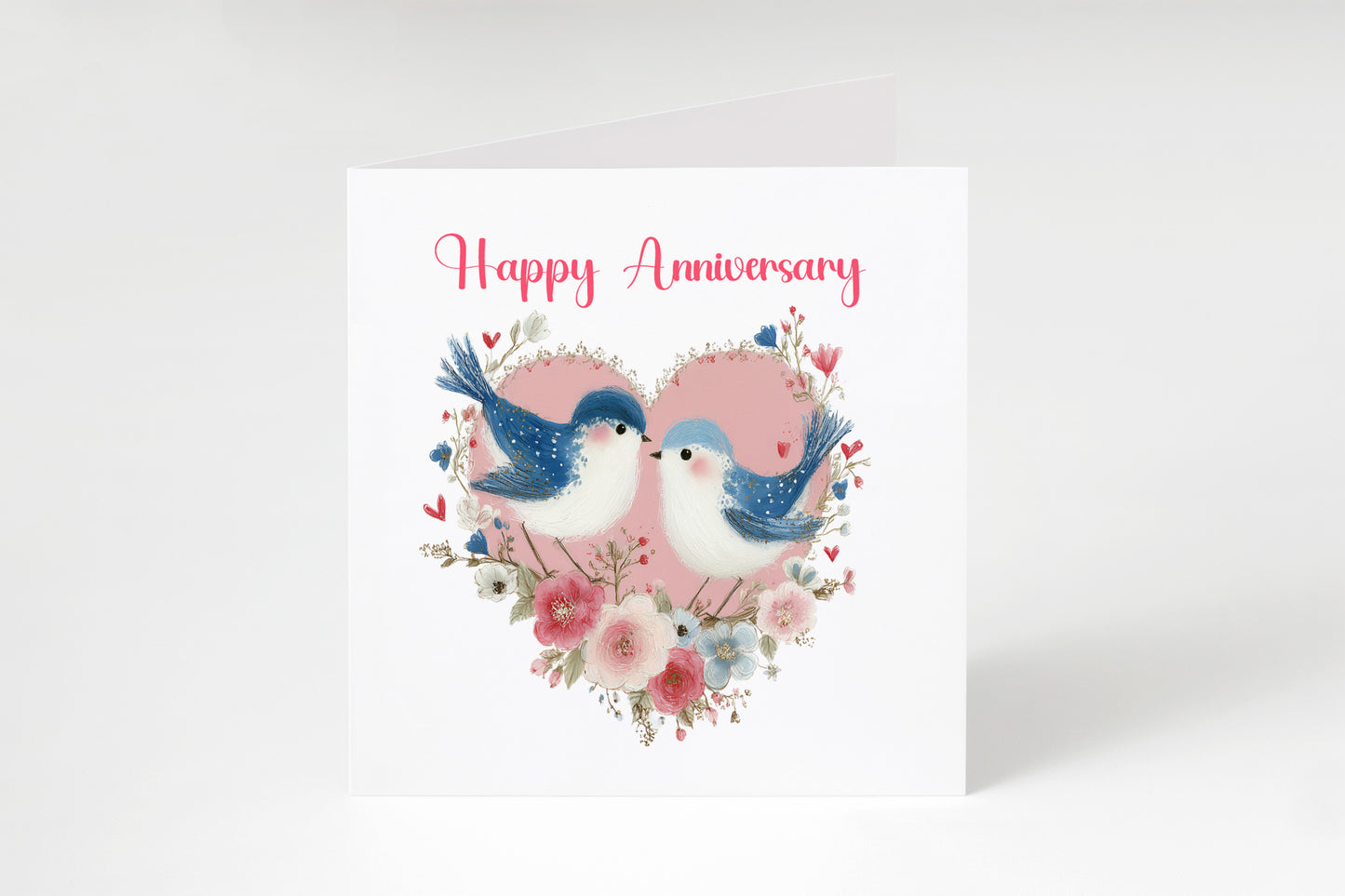 Romantic Love Birds Anniversary Card for Wedding, Dating, Relationship Milestones 1st, 2nd, 3rd, 5th, 10th, 20th 30th - For Him, Her, Wife, Husband, Couples
