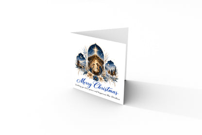 Nativity Christmas Card - Elegant Religious Christmas Greeting Card
