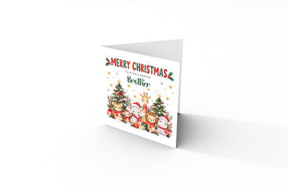 Jungle Animals Christmas Card for Brother - Cute Safari Animals Design
