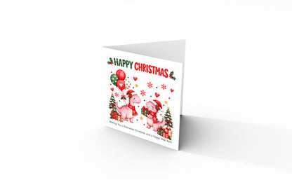 Christmas Card for Girls – Festive Dinosaurs