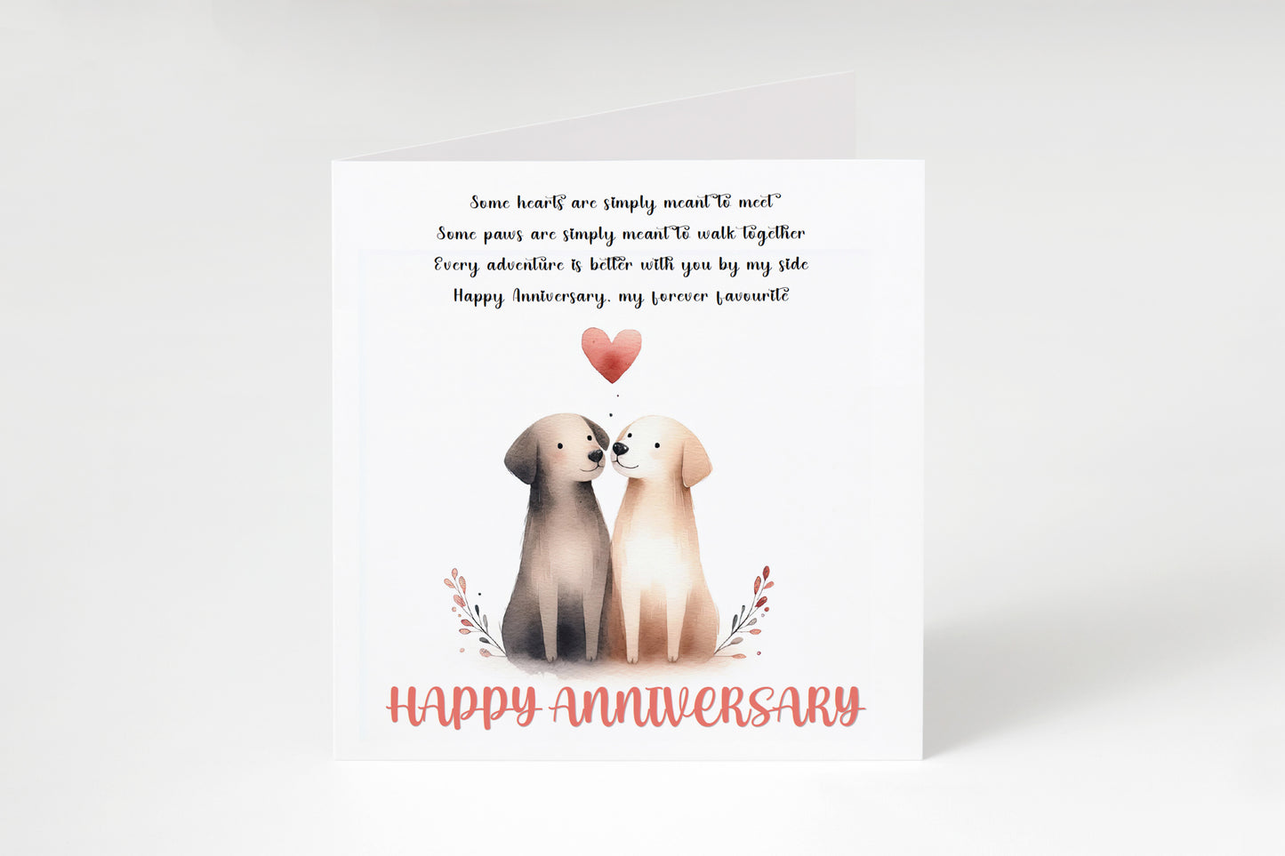 Cute Dogs Anniversary Card with Romantic Poem for Wedding, Dating, Relationship Milestones –1st, 2nd, 3rd, 5th, 10th, 20th - For Dog Lovers, Him, Her, Wife, Husband, Couples