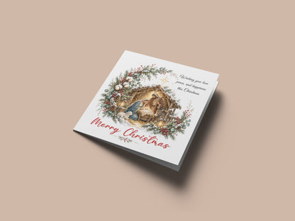 Nativity Christmas Card – Love, Peace & Happiness